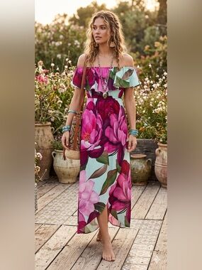 DESIGUAL  Long Floral Dress "Arles" size large